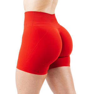 Shorts Deportivos Rojos sin Costuras para Mujer, de Cintura Alta, Elásticos, Moldeadores, para Entrenamiento, Fitness y Ejercicio - Product Image 3