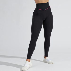Collants à taille élastique avec LOGO personnalisé, leggings de sport, leggings de levage des fesses, leggings de yoga en élasthanne pour femmes, pour le fitness - Product Image 5
