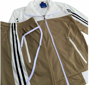 Fait de polyester doux avec intérieur en fourrure douce Marque privée OEM Vente en gros Deux pièces de survêtements de sport personnalisés pour le printemps - Product Image 2