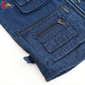 Chaleco vaquero para hombre al mejor precio, chaleco vaquero teñido liso, chaleco vaquero transpirable cómodo a la venta en Moq bajo - Product Image 6