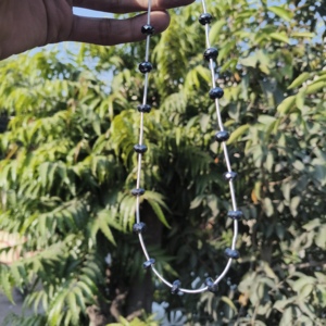 Collar de Perlas de Plata de Ley, Perlas Redondas Lisas de 8 mm, Estilo Bohemio y Hippie, Regalo para Mujer - Product Image 3