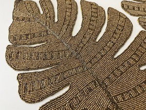 Luxury <b>Silver</b> Seed Bead Handmade Embroidery Solid Eco-Friendly Designer <b>Coaster</b> <b>Placemats</b> for Home Wedding Hotel Use India - Product Image 3