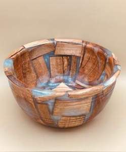 Tazón torneado a mano de resina multicolor Tazón de madera y resina en línea al mejor precio Tamaño de producto personalizado Hecho EN LA India - Product Image 5