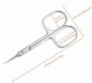 Ciseaux de manucure avec logo personnalisable avec cuticule extra fine courbée en acier inoxydable pour la mise en forme des sourcils et des cils - Product Image 3