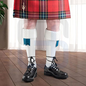 High Quality Custom Made Scottish <b>Socks</b> for <b>Men</b> Breathable Quick Dry Cotton/Wool with Logo Design Available in <b>White</b> Black Blue - Product Image 4