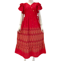 Vestido Midi Casual para Mujer, Cuello en V, Manga con Volantes, Detalle de Botones de Encaje, Cintura Elástica, Limpieza en Seco, Silueta en A Simple