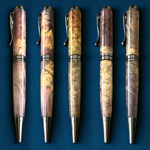 Stylo à bille en bois stabilisé fait main, instrument d'écriture de luxe, 0,7 mm, cadeau d'affaires, souvenir de mariage, collection aquamarine - Product Image 5