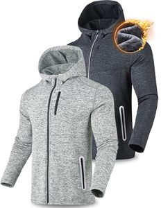 <b>Men's</b> Zipper-Up Solid Knitted Hooded Sports <b>Cardigan</b> Casual Regular Fit Winter Sweatshirt Hoodie Polyester/Cotton Eco-Friendly - Product Image 1