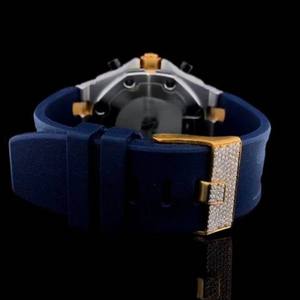 Reloj de Lujo para Hombre, Automático, Chapado en Oro Blanco, ETA, Reserva de Marcha, Alarma, Esfera de Cristal Personalizada, Estilo Hip Hop - Product Image 3