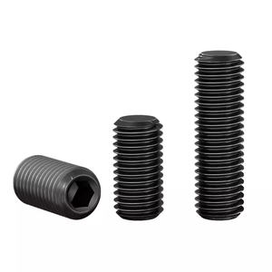 Tornillo de Fijación de Punta Plana DIN 913 de Acero Aleado Grado 12.9 con Acabado en Óxido Negro, Hexagonal, M1.6 M2 M3 M4 M5 M6 M8 M10 - Product Image 1