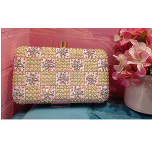 Handmade Golden Embraided Designer Evening Party Wear <b>Clutch</b> for Women - Product Image 3