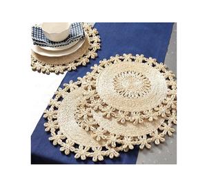 Juego de Posavasos de Rafia Tejida Premium, Accesorios Rústicos Hechos a Mano para Mesa, Decoración Ecológica para el Hogar, para Café, Té, Vino y Bebidas - Product Image 1