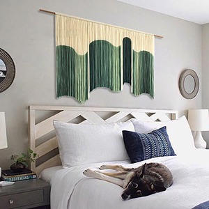 Decoración de Pared Grande de Macramé con Fibra Teñida, Tapiz para Decoración Moderna del Hogar, Exhibición Interior Elegante y Decoración Bohemia - Product Image 2