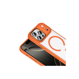 Luxury Chrome Finish Wireless Charging Cover for MagSafe Compatible Silicone Case for iPhone 17 Pro Max Soft Silicon - Product Image 5