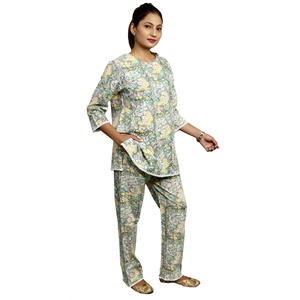 Ensemble de pyjama indien à imprimé Floral pour femme, en coton doux et confortable, robe de demoiselle d'honneur - Product Image 4