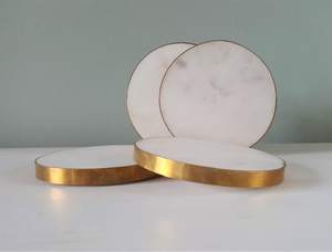 Ensemble de sous-verres en pierre moderne pour baptême école du dos-Design Art déco Logo de couleur personnalisé Sous-verres durables pour la cuisine à domicile - Product Image 3