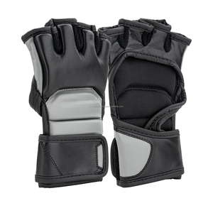 Custom Leather MMA Boxing Gloves Half Finger Adjustable Wrist <b>Strap</b> Breathable Lightweight Non-Slip Long Lasting Training Gear - Product Image 2