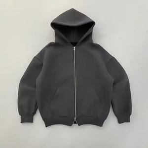 Nouveau Sweat à capuche masqué Logo personnalisé Double capuche 400gsm surdimensionné Double couche Plus Size Heavyweight Full Zip up Hoodies - Product Image 4