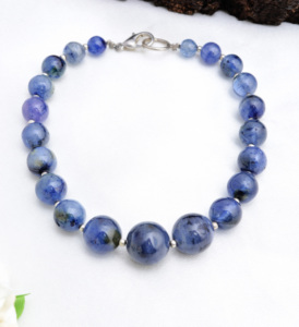 Perles ovales en iolite naturelle de 5 à 11 mm pour la fabrication de bijoux fins, bracelet en pierres précieuses - Product Image 6