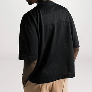 Camisetas de fútbol americano vintage personalizadas al por mayor, ropa de calle, jersey de diseño cuadrado de gran tamaño, mangas cortas y transpirables, talla grande - Product Image 3