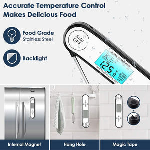 Termometer Digital Profesional dengan <span class=keywords><strong>Probe</strong></span> Lipat untuk Memasak Daging Cairan Dapur Restoran IP66 Tahan Air LCD Bacaan Instan - Product Image 5