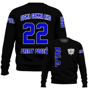 Sudadera de Cuello Redondo Azul y Dorado de Invierno de la Hermandad Sigma Gamma Rho 1922, Ropa Griega, Sudadera de Forro Polar Premium para Mujer - Product Image 6