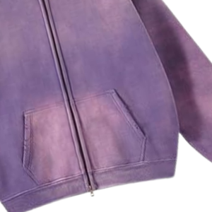 Sudadera con Capucha Morada con Lavado Ácido, Estilo Vintage, Holgada, con Cierre Completo, de Felpa Suave, Ropa de Calle, para Invierno, para Hombre y Mujer - Product Image 5