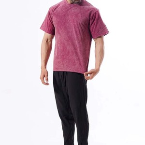 Venta al por mayor Vintage ácido lavado camisetas para hombres logotipo personalizado y Color 100% algodón cuello redondo verano Camisas manga corta de los hombres 2025 - Product Image 6