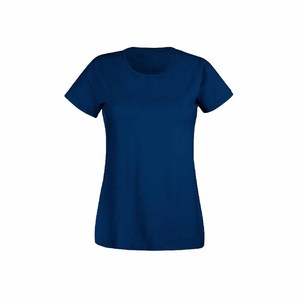 เสื้อยืดโลโก้100% สำหรับผู้หญิงผ้าคอตตอนเฮฟวี่เวทสีฟ้า - Product Image 1