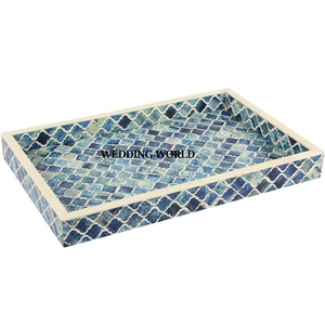 Bandeja de chocolate de madera Forma rectangular Vajilla de diseñador Hecho a mano Venta caliente Artículos de hotel Venta al por mayor Bandeja de chocolate nueva de lujo - Product Image 6