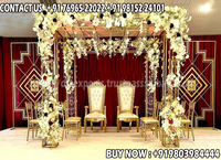 Bougie murale élégante en métal doré pour les décorations de mariage tendance avec un concept de coulisse élégant