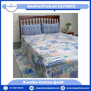 Newest Trending Indian Manufacturer Hand Block Printed Organic Cotton <b>Queen</b> <b>Size</b> Kantha <b>Quilt</b> Patchwork Design for Wholesale - Product Image 4