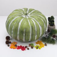Grande citrouille artificielle réaliste de 48 cm, durable, faite à la main en plastique, pour la décoration d'automne, de mariage et d'Halloween