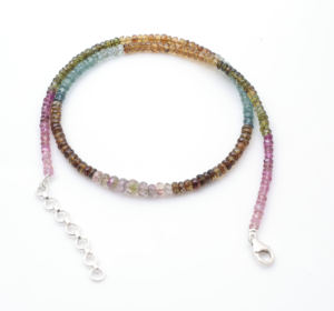 สร้อยคอลูกปัดทัวร์มาลีนหลายสีธรรมชาติที่สง่างามสำหรับผู้หญิงเครื่องประดับแฟชั่นทำด้วยมือขายส่ง - Product Image 6