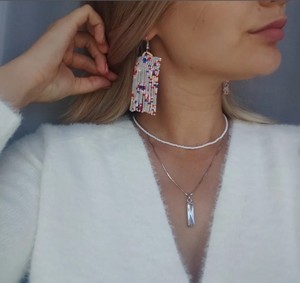 Pendientes de moda con cuentas, pendientes estilo western, pendientes colgantes, pendientes coloridos, pendientes de cuentas de semillas, pendientes abstractos - Product Image 2