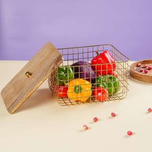 Panier de rangement pour la maison en résine décoratif Art déco Organisateur de ménage Récipient polyvalent Chine Prix d'usine Fruits de bonne qualité - Product Image 1