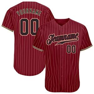 Custom Crimson Customized Pinstripe Black-City Camiseta de béisbol auténtica personalizada - Product Image 1