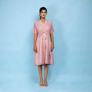 Jaipur Hand Block Print Cotton Maxi Gown Dress Sweet Style V-Neck Sundress Lace Decoration Natural for Beach <b>Halloween</b> <b>Gift</b> - Product Image 1