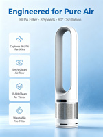 Yeyun Breathe Cleaner, Vivez mieux : Purificateur d'air HEPA de qualité médicale et ventilateur de refroidissement sans pales ultra-silencieux en un seul appareil