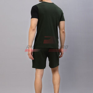 Venta al por mayor de los hombres Casual Street Wear camiseta y pantalones cortos conjunto de logotipo personalizado 100% algodón patrón sólido - Product Image 3