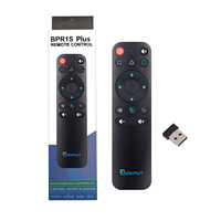BOXPUT BPR1S Plus Souris Gyroscopique Double Mode 2.4G BT avec Commande Vocale pour Boîtier Android TV, Portée 10m, Matériau ABS, 4 Boutons, Code Roulant, OEM