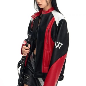 Veste pour femme de conception de qualité supérieure veste de baseball de moto rétro veste de course décontractée détachable - Product Image 6