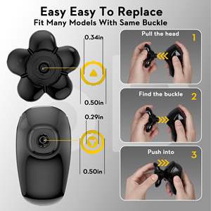 Têtes de rasage de rechange pour rasoirs électriques, noires, pour hommes chauves, cinq lames jumelles lavables pour le visage, application RV - Product Image 2