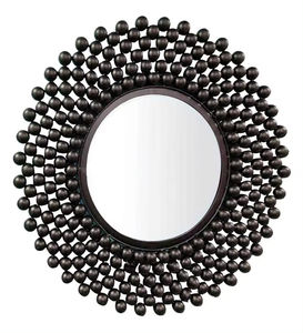 Miroir mural à cadre de boules noires en métal pour la maison fabricant grossiste vente directe en usine design décoratif fait à la main - Product Image 1