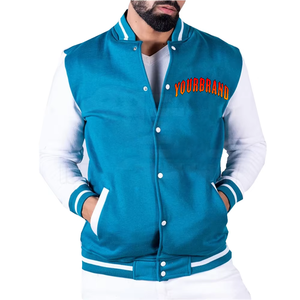Veste universitaire avec logo brodé sur mesure Vestes de baseball letterman en laine de haute qualité vintage hiver et automne pour hommes - Product Image 3