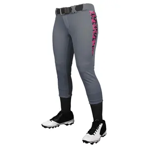 Pantalon de softball de protection UV avec tissu respirant évacuant l'humidité, extensible et renforcé, style maillot de softball aux genoux - Product Image 1