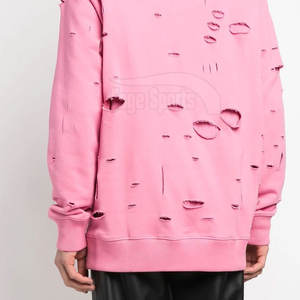 Offre Spéciale hiver décontracté hommes à capuche en gros personnalisable pull couleur unie 100% coton en détresse sweats à capuche - Product Image 6