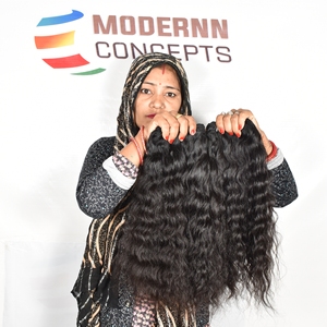 Extensions de cheveux humains vierges 100% naturels indiens prix d'usine vente en gros paquets de vendeur ondulés de couleur noire lâche vague profonde - Product Image 5