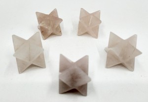 Étoiles de Merkaba en Quartz Rose Sculptées, Pierres Précieuses Feng Shui, Art Éco-Responsable, Objets de Collection, Solides Platoniques - Vente en Gros - Product Image 4