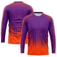Jersey Sepak Bola Kualitas Tinggi Terbaru, Dapat Disesuaikan, 100% Poliester Sublimasi, Pakaian Olahraga Lengan Panjang Pria Grosir
